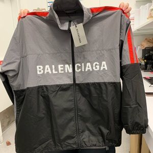 Balenciaga Logo Print Track Jacket Windbreaker